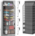 PAULONE Over the Door Organizer Heavy Duty – 96 Lbs Capacity 20 Pair Shoe Rack with Multi-Size Pockets Fits Tall Boots up to 11.8", Breathable Mesh, Metal Hooks – Also for Bags, Toys, Toiletries