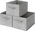 GRANNY SAYS Closet Storage Bins, Storage Baskets for Closet, Fabric Bins for Clothes, Closet Organizer Bins, Gray, Medium, 3-Pack