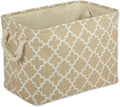 DII Polyester Container with Handles, Lattice Storage Bin, Large, Vintage Linen