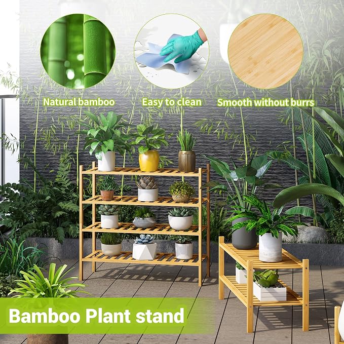 BMOSU 2-Tier Bamboo Shoe Rack Premium Stackable Shoe Shelf Storage Organizer for Hallway Closet Living Room Entryway Organizer (Natural Bamboo)