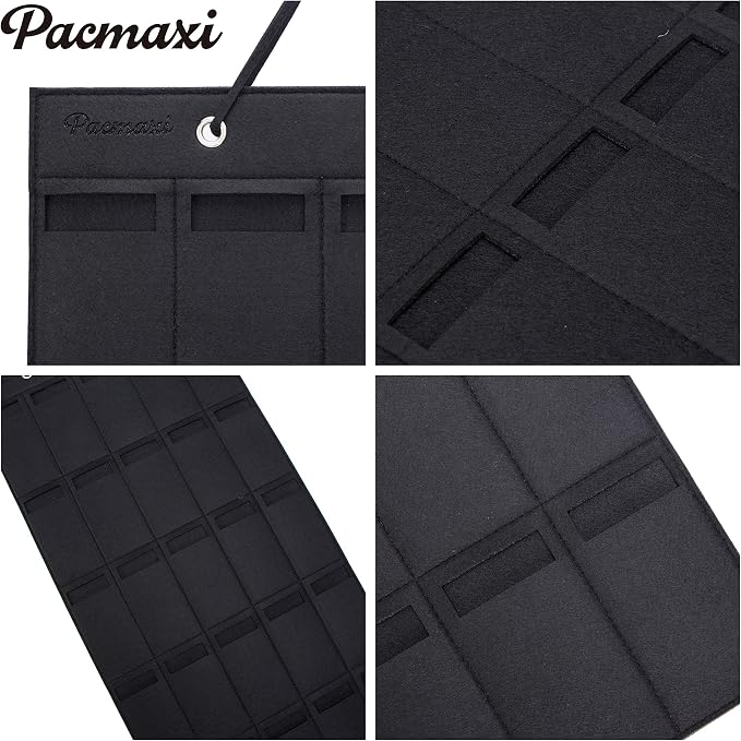 PACMAXI Sunglasses Storage Organizer, Wall Pocket Mounted by Sunglasses, Hanging Eyeglasses Storage Holder, Eyewear Display. (black, 25 Slot)