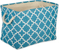 DII Polyester Container with Handles, Lattice Storage Bin, Medium, Storm Blue