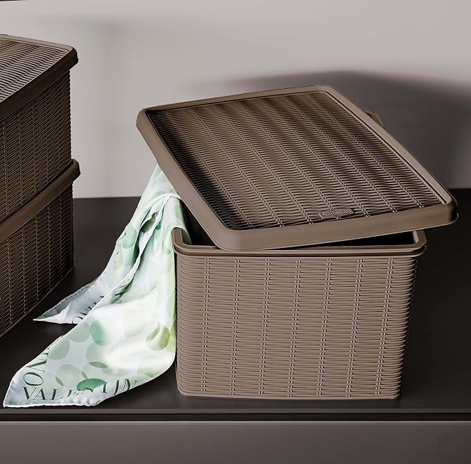 Stefanplast Elegance Storage Box, Dove Grey, 29 x 39 x 21 cm