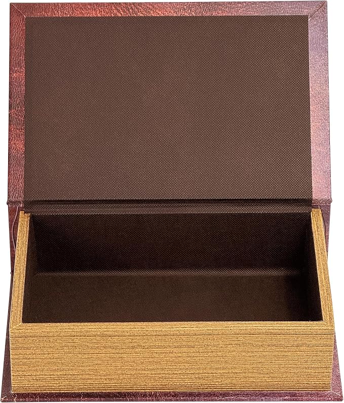 PACOLO Decorative Book Boxes, Faux Wood cover Storage for Hidden Jewelry, Money, and Cash (Hexagram)