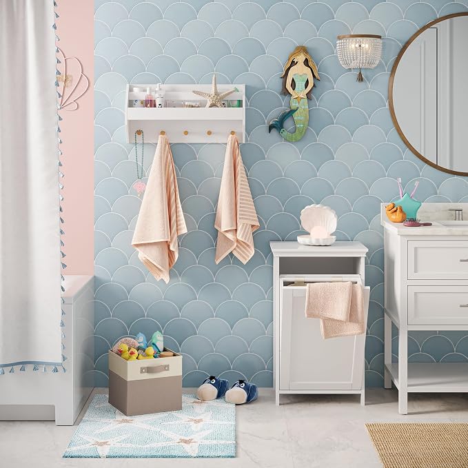 RiverRidge Kids storage bins - 10.5 Cube Storage Organizer with Handles – Taupe Two-Tone closet organizers and storage for Toys, Shoes & More - Fits RiverRidge Cabinets