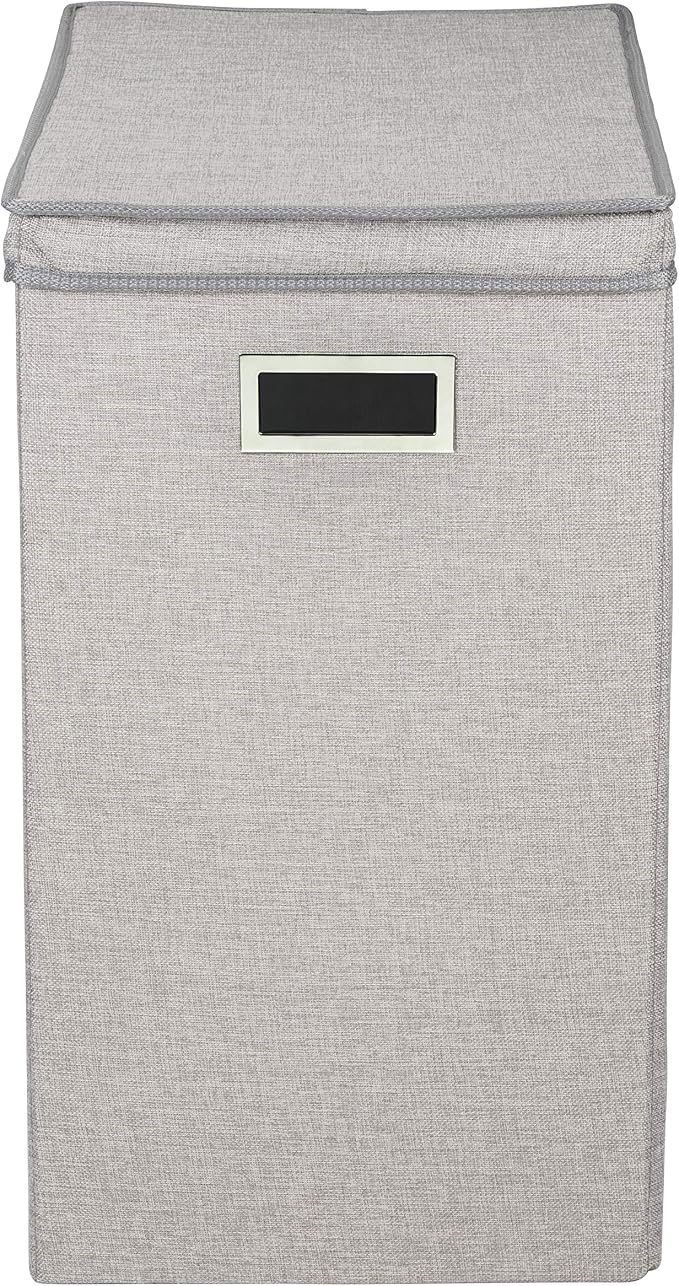 Greenway GFL6000GR Collapsible Double Sorter Laundry Hamper, Grey Linen | Linen
