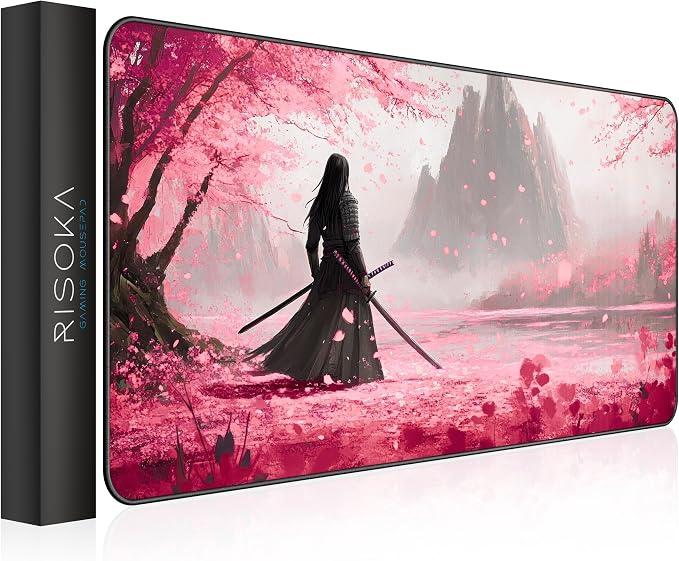 XXL Anime Gaming Mouse Pad 35.4 x 15.7 inch - Water-Resistant & Stitched Edges - Large XL Mousepad for Desk - Gamer Accessories Big Full Deskpad Mat Game Mousepads Deskmat