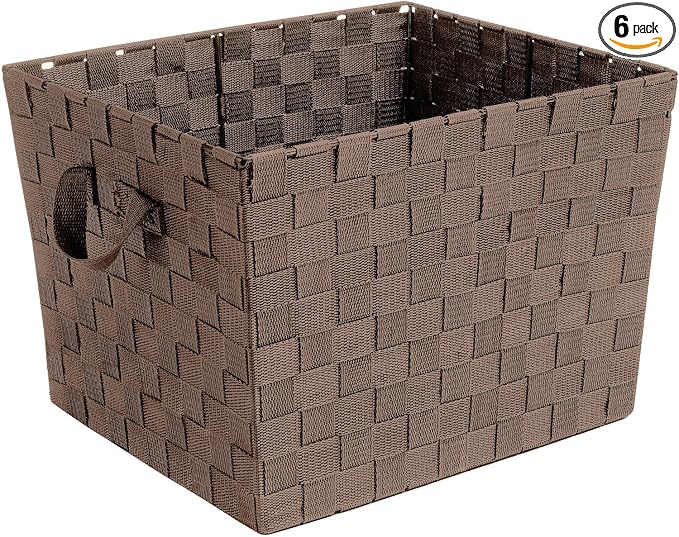 Whitmor Woven Strap Storage Tote Java Brown 13 by 15 by 10"