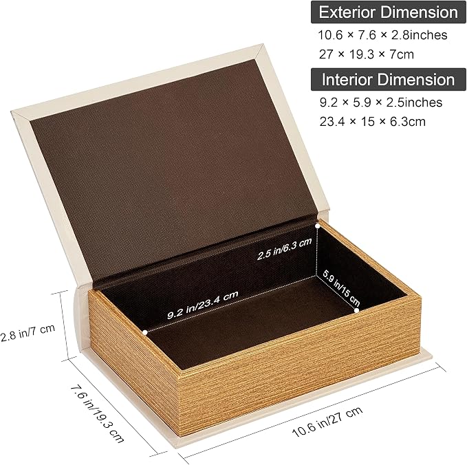 PACOLO Decorative Book Boxes, Faux Wood cover Storage for Hidden Jewelry, Money, and Cash (TODAY IS A GOOD DAY)
