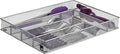 Mindspace Cutlery Organizer Silverware Tray with 6 Compartments | Kitchen Utensil Drawer Organizer | Silverware Tray for Drawer | The Mesh Collection, Silver