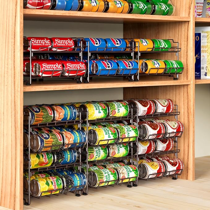 Simple Houseware Dual Row Front Loading Stackable Can Dispenser, Bronze