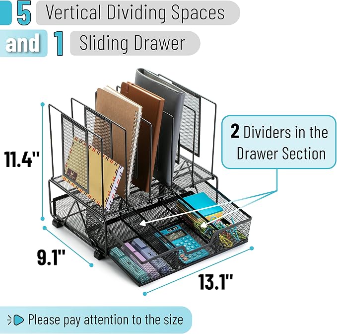 Mr. Pen- Mesh Desk Organizer with Drawer | Office Desk Organizers and Accessories, Desk Organization, Desktop Organization, Desk Organizers and Storage