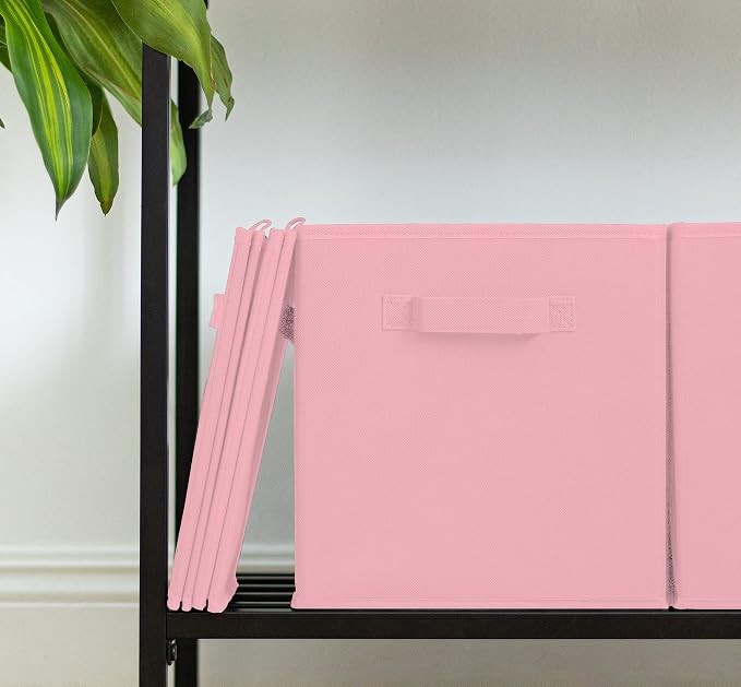13 Inch Cube Storage Bins - 2 Pack - Large, Dual Handles, Foldable | 13x13 Fabric Bins for Organizing Closet, Clothes and Toys