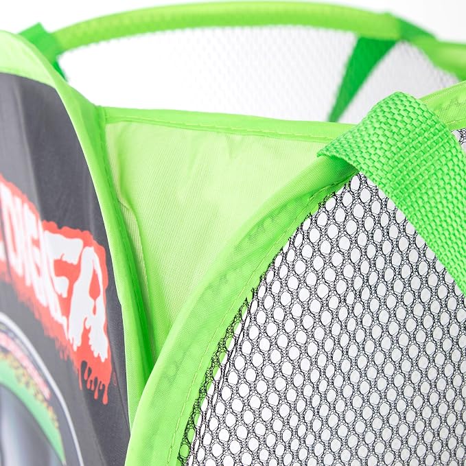 Jay Franco Monster Jam Grave Digger Pop Up Hamper - Mesh Laundry Basket/Bag with Durable Handles