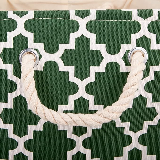DII Polyester Container with Handles, Lattice Storage Bin, Small, Hunter Green