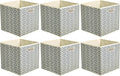 Amazon Basics Collapsible Storage Bins with Handle, Space-Saving, Breathable Cube Organizer, 10.5" x 10.5" x 11", Chevron Grey, 6-Pack