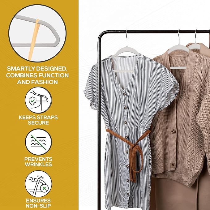 Techzoo Premium Velvet Hangers 50 Pack Ultra Thin Non Slip Adult Felt Space Saving Suit Hanger for Closet Heavy Duty Coat Pants Jackets Dress Hangers 360° Swivel Hook Hold Upto 10 lbs Silver Birch