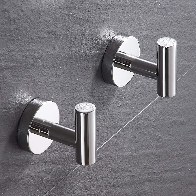 Marmolux Acc - Towel Hook Bathroom Single Coat Hook Bath Kitchen Hand Towel Holder Hat Door Hanger Rack Home Storage Spave Saver Bathroom Hardware Wall Mount Polished Chrome (2 Pack) - Key Holder Wall