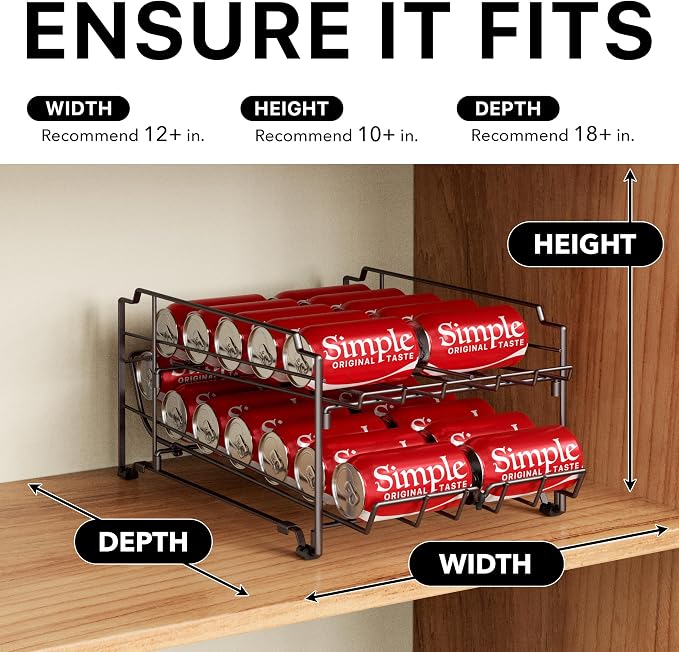 Simple Houseware Dual Row Front Loading Stackable Can Dispenser, Bronze