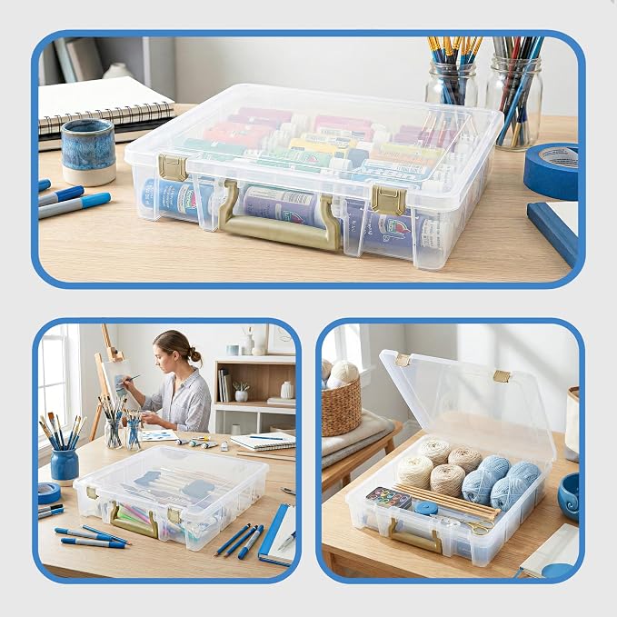 ArtBin Super Satchel 1 Compartment Box Clear Craft Organizer Storage Case