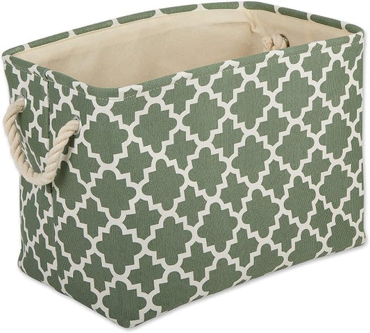 DII Polyester Container with Handles, Lattice Storage Bin, Medium, Artichoke