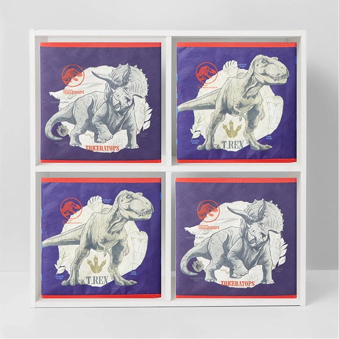 Idea Nuova Jurassic World Set of Two Spacious Collpasible Storage Cubes, 10"x10"