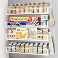 Mystozer 16.9 Inch Wide Large Capacity Magnetic Spice Rack for Refrigerator,4 Pack Metal Fridge Shelf Magnetic Basket Magnetic Fridge Shelf Magnetic Shelves for Fridge (White)