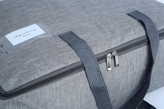 YACQ 2 Pack Large Moisture-Proof Storage Moving Travel Bag for Comforter Pillow Blanket Quilt Bedding Clothes/Water-Resistant Linen Fabric/Storage Container for Closet Under-Bed
