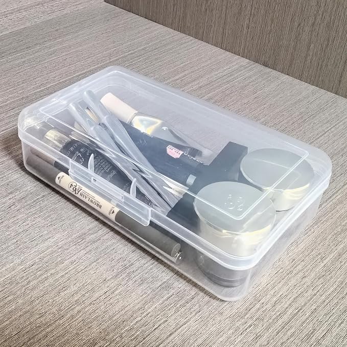 42 Pack Rectangular Clear Plastic Storage Containers | Mixed Sizes, Hinged Lid, For Beads and Small Craft Items