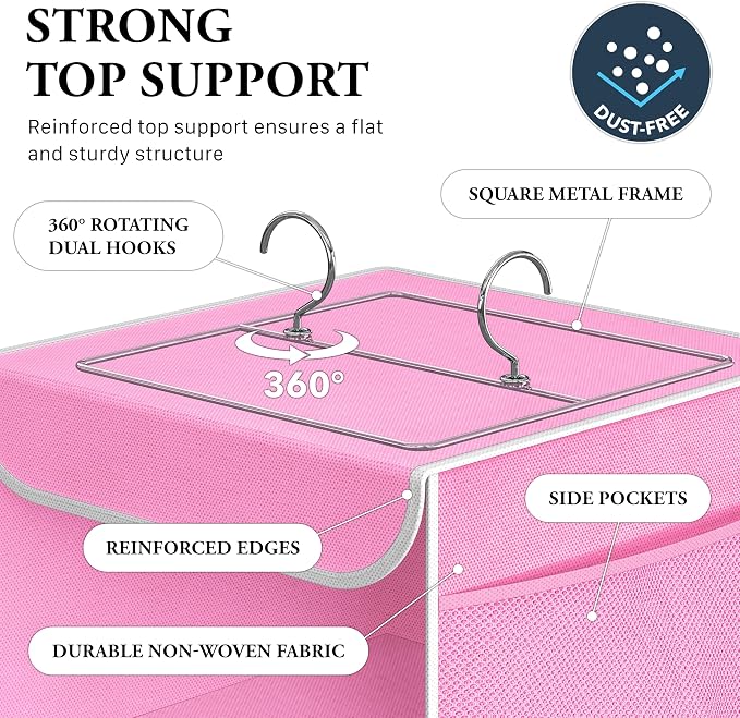 Simple Houseware 5 Shelf Hanging Closet Organizer, Pink