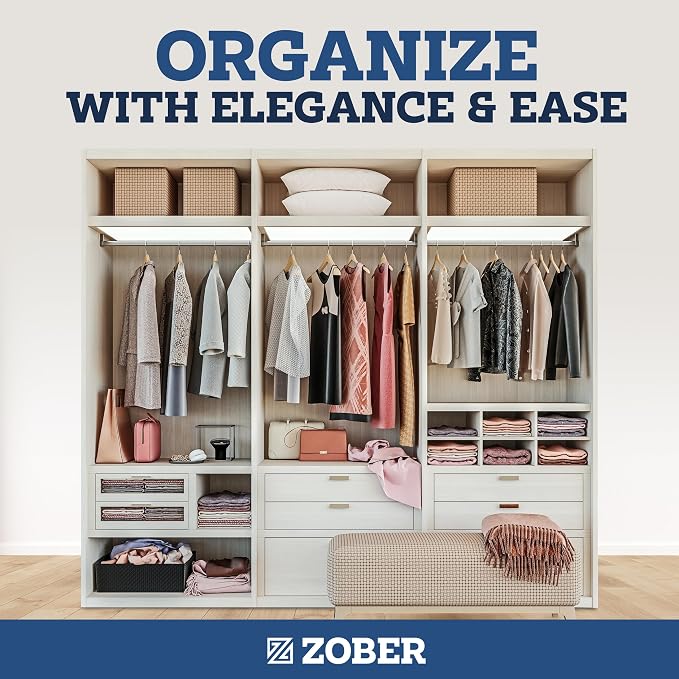 ZOBER White Wooden Hangers - Heavy Duty, Non Slip Wood Hangers for Coats, Jackets, Suits, & Pants - Coat Hangers for Closet W/Bar and Notches 20 Pack (White, 20 Pack)