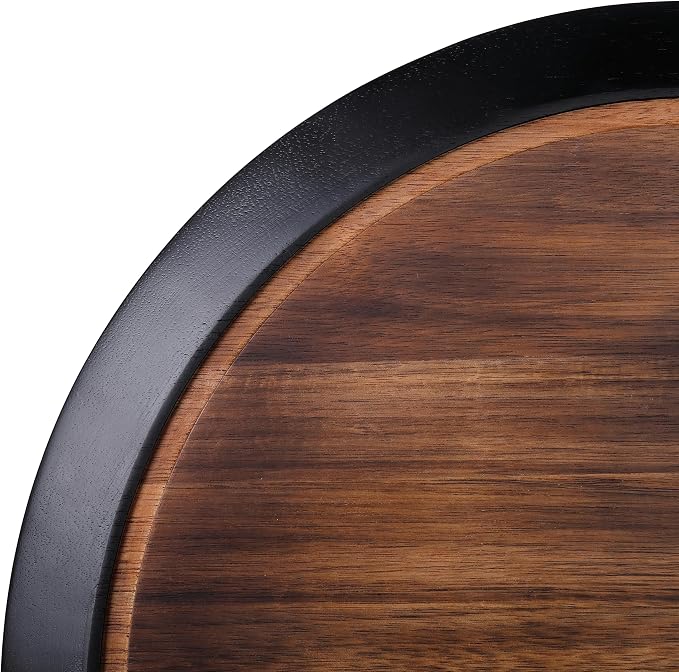 BIRDROCK HOME 18" Chalkboard Lazy Susan | Food Labels | Table Top Turntable | Cabinet or Pantry Organizer | Decorative Spice Rack Medicine Cleaning Spinning Table | Wood - Large