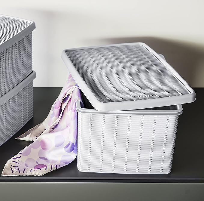 Stefanplast Elegance Storage Box, White, 29 x 39 x 21 cm
