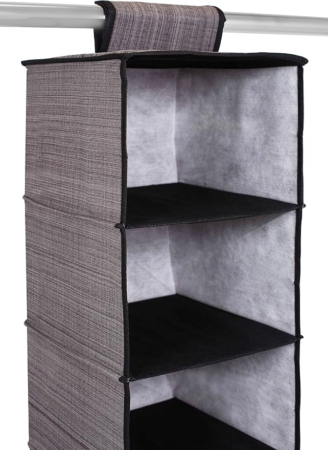 Internet's Best Hanging Closet Organizer - 6 Shelf - Clothing Sweaters Shoes Accessories Storage - Grey