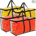 VitalUp 4 Pack Clear Large Moving Bags, Heavy Duty Storage Bags, College Totes, Storage Bins, for Organizing Blankets, Clothing for College, Dorm, Packing, Durable with Zipper and Handle 25x14x12