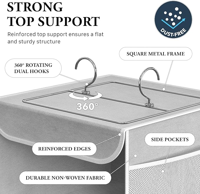 Simple Houseware 6 Shelf Hanging Closet Organizer, Gray