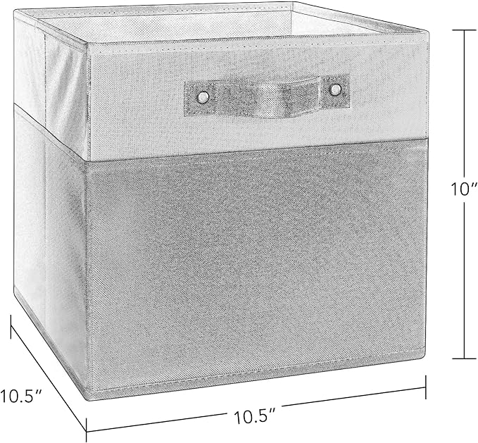 RiverRidge Kids storage bins - 10.5 Cube Storage Organizer with Handles – Olive Two-Tone closet organizers and storage for Toys, Shoes & More - Fits RiverRidge Cabinets