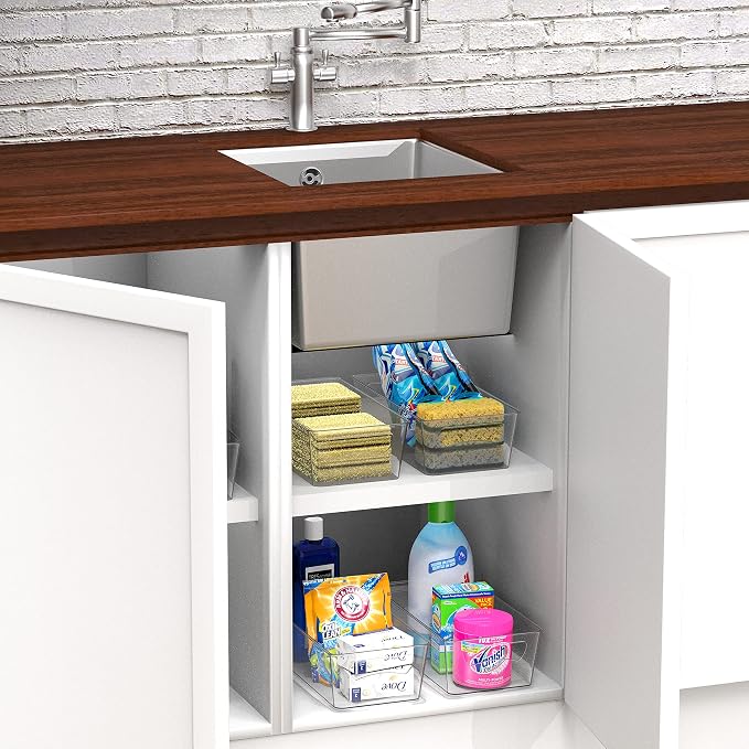 Simple Houseware Fridge Organizer Storage Bins, 12 x 6 x 3.4 inches, 8 Packs