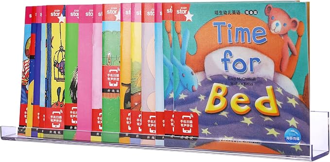 Sooyee 3 Pack 15 Inch Acrylic Invisible Kids Floating Book Shelves for Kids Room,Modern Picture Ledge Display Shelf Toy Storage Wall Shelves,Clear
