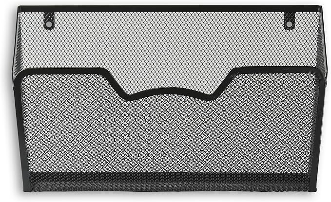 Simple Houseware Wall Mount Single Pocket File Organizer Holder, 3 Packs, Black