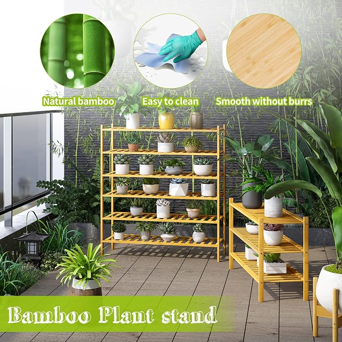 BMOSU 3-Tier Bamboo Extended Shoe Rack Premium Stackable Shoe Shelf Storage Organizer for Hallway Closet Living Room Entryway Organizer (Natural Bamboo)
