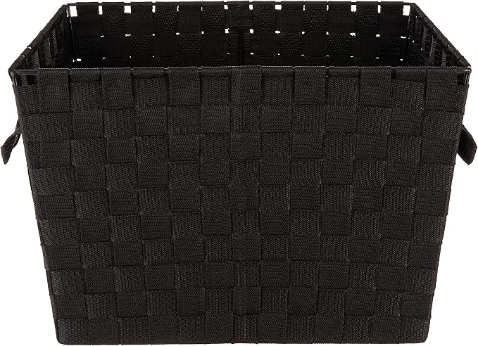 Whitmor Woven Strap Tote Black