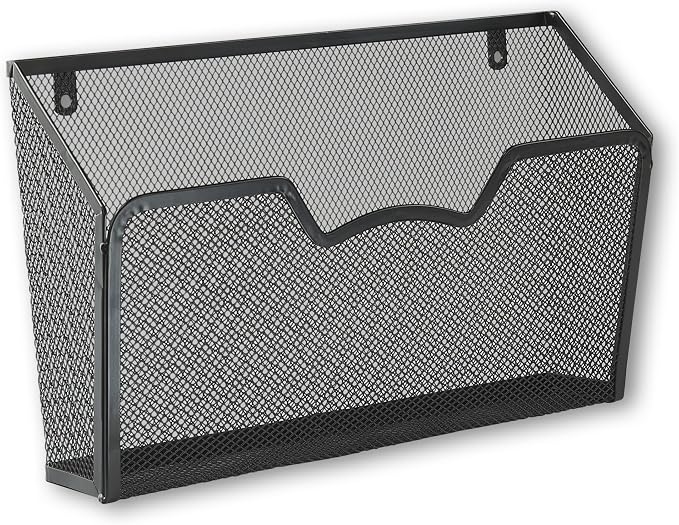 Simple Houseware Wall Mount Single Pocket File Organizer Holder, 3 Packs, Black