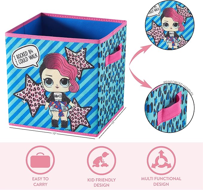 LOL Surprise Set of 2 Durable Storage Cubes with Handles