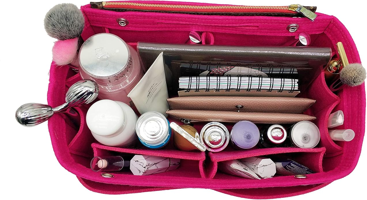 LEXSION Felt Purse Organizer Insert Multi Pocket Bag Organizer Shaper | zipper bag, tote shaper, multi pocket bag, handbag shaper, various sizes