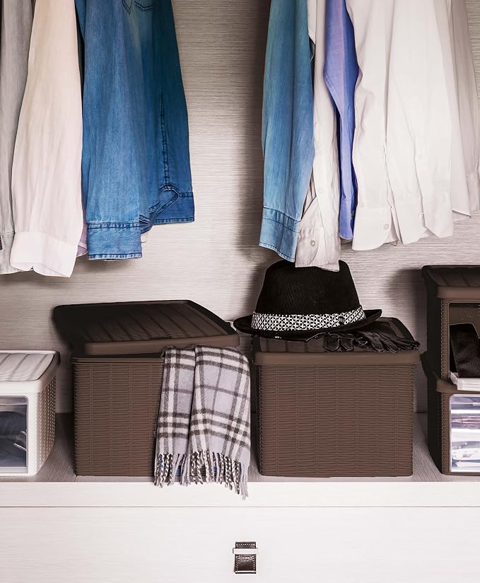 Stefanplast Elegance Storage Box, Mocha, 29 x 39 x 21 cm