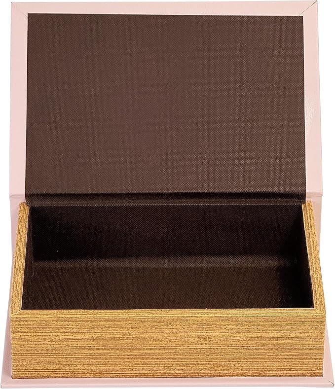 PACOLO Decorative Book Boxes, Faux Wood cover Storage for Hidden Jewelry, Money, and Cash (I LOVE YOU)