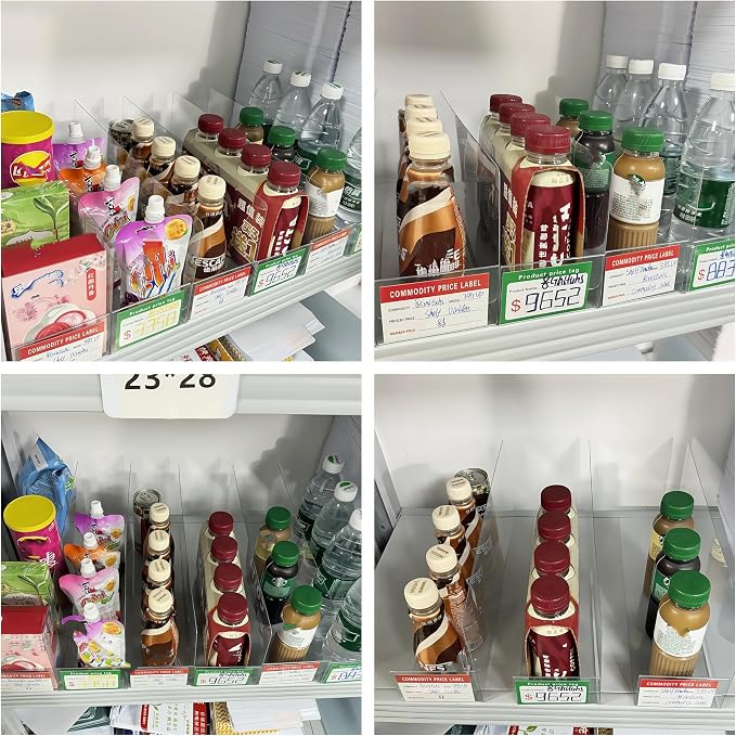 Organizing Essentials Kit - Shelf Dividers, Storage Bin Labels, Index Card Holder, Wire Rack Covers & Shelf Clips with Adjustable Pegs and Label Holders for Pantry, Closet, Office Storage Solutions