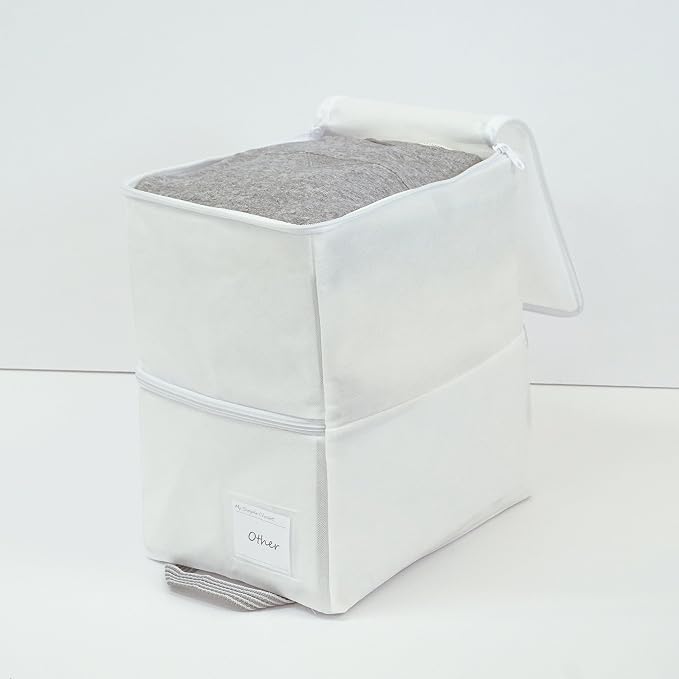 Towa Sangyo 85694 MSC 2-Way Storage Bag, Closet, For Clothes and Accessories, White, 16.1 x 7.1 x 2.0 inches (41 x 18 x 5 cm)