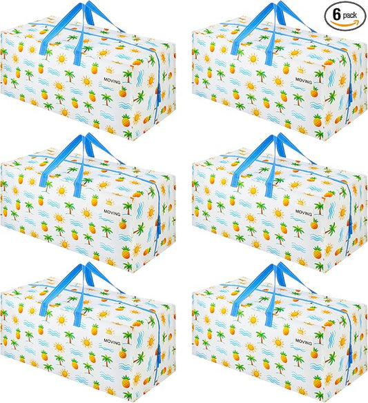 VENO 6 Pack Heavy Duty Moving Bags with Backpack Straps, Zippers & Handles, Extra Large Packing Bags for College Dorm Essentials, Moving Supplies Alternative to Cardboard Moving Boxes